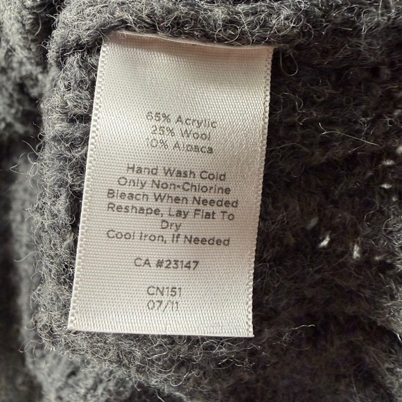 Talbots Cable Knit Cardigan Womens Medium Gray Alpaca Wool Zip Sweater EUC - Picture 3 of 9